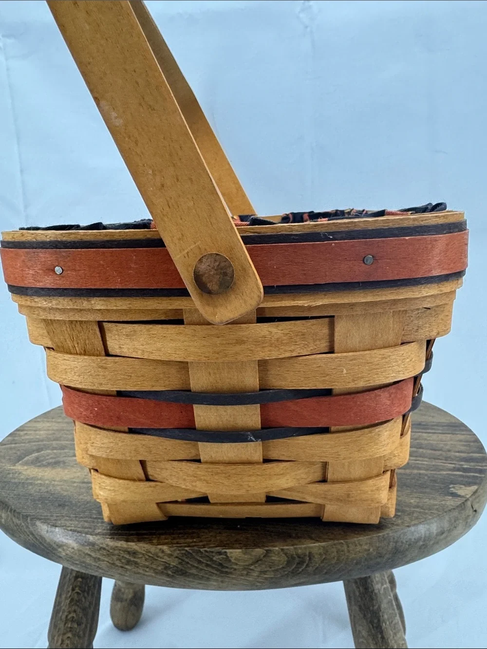 Longaberger 1994 Halloween Boo Rectangle Handle Basket w/ Original Liner